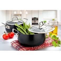 Cookware Evimsaray Gusto 6-Piece Non-Stick Granite Cookware Set with lid