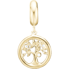 Christian Tree Of Life Charm Pendant - Gold/Transparent