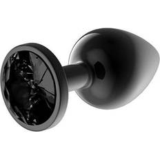 Metalic Butt Plug With Blackgem Jewel M