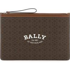 Bally Logo Stor Clutch Taske - Brun