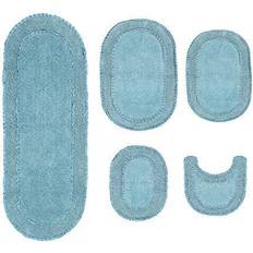 Blue Bath Mats Ruffle 5 Piece Set Blue