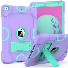 Tablet Covers ZoneFoker Case for iPad 9th Generation Case, iPad 8th 7th Generation Case, iPad 10.2 Inch 2021/2020/2019 Case, Heavy Duty Rugged Shockproof Protective Cover with Kickstand for Kids Boys Girls