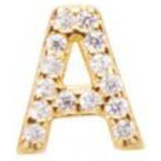 Alphabet Stud Earring - Gold/Transparent
