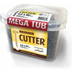 REISSER 4 60mm Cutter Wood Screws Mega Tub of 2000 - Yellow