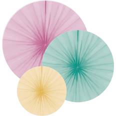 Amscan Deko-Fächer Birthday pastell 3 Stk. Farbe: Multicolor