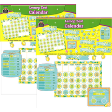 Wooden Blocks Teacher Created Resourcesï¿½ Lemon Zest Calendar Bulletin Board Set, Set Of 2