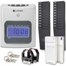 Lathem time clock 400E Top-Feed Time Clock Bundle White