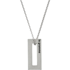 Silver - Unisex Necklaces Le Gramme 1.5G Reversible Pendant Necklace - Silver