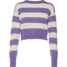 Purple - Stripes Jumpers Noisy May Zoe Pullover