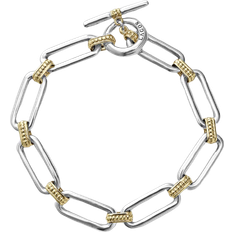 Lagos Caviar Smooth Oval Link Toggle Bracelet - Silver/Gold