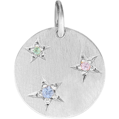 Safirer Charms & Vedhæng Jane Kønig Tag with Stars Pendant - Silver/Sapphire