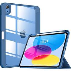  10th Generation 2022, 10 Case with Pencil Holder, Hybrid Slim Tri-fold Stand Protective Cover for iPad 10.9 inch