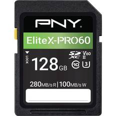 128 GB - SDXC Schede di Memoria & Chiavette USB PNY EliteX-PRO60 SDXC Class 10 UHS-II U3 V60 280/100 MB/s 128GB