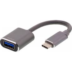 Deltaco Kabels Deltaco USB-C 3.1 - USB-A OTG Adapter M-F