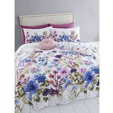 Catherine Lansfield Countryside Floral Duvet Cover Green, Blue, Pink, White