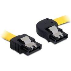 Sata kabel 6gb s DeLock SATA-kabel, 6Gb/s, låseclip, vinklethøjre-ret 0.5m