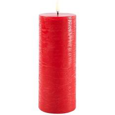 Red LED Candles Uyuni Pillar LED Candle 20cm