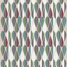 Tessuti Arvidssons Textil Blader Tessuto Rosso, Turchese, Grigio, Verde