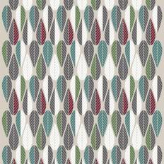 Cotone Tessuti Arvidssons Textil Blader Tessuto Turchese, Rosso, Verde, Grigio