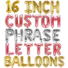 Birthdays Balloons Foil Balloons 16" Custom Phrase Letter 16pcs