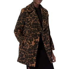 Leopard - Women Coats Kensie Women's Outer Notch Collar 3/4 Wool Coat