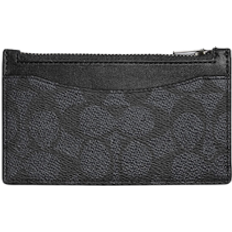 Gray Card Cases Coach Zip Card Case In Signature Canvas