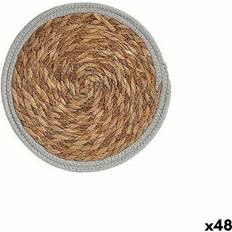 Gift Decor Salvamantel Ø 30 cm Natural Gris Fibra (48 Unidades) Salvaollas