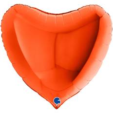 Orange Tekst- & Temaballoner Folieballon Stort Hjerte Orange 91 cm