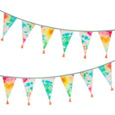 Talking Tables Tie Dye Rainbow Fabric Bunting 3m