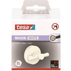 Badezimmerzubehör TESA Moon White Bathrobe Hook 2 Haken