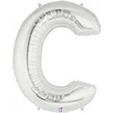 Amscan Anagram 78394 32 in. Letter C Silver Supershape Foil Balloon