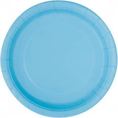 Sininen Kertakäyttölautaset Unique Party Soft Blue Paper Dessert Plates 8pk