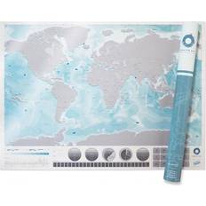 Sininen Seinäkoristeet Scratch Map Skrabekort Oceans Verdenskort Luckies Wall Decor