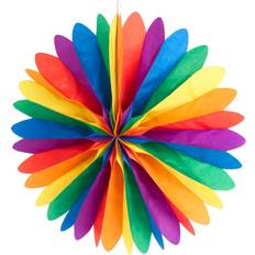 Deko Fächer Regenbogen 50cm