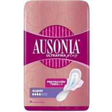 Uden parabener Menstruationsbeskyttelse Super Hygiejnebind med Vinger Ausonia Plus Ultra fin 14 enheder
