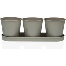 Versa Grey Triple Metal Plant Pot 11 x 33 cm
