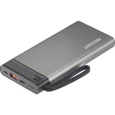 PB-10-PD3.0 Powerbank 10000 mAh Power Delivery 3.0 LiPo Gråsort Statusvisning