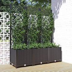 VidaXL Krukker & Urtepotter vidaXL Plantekasse Med Espalier 120x40x136 cm PP Sort Plantekasse