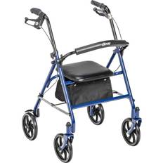 Crutches & Medical Aids Drive Medical Four Wheel Walker with Double Removable Back Support