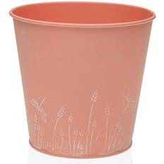 Versa Zink Orange Metal Plant Pot 14 cm