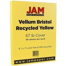 Jam Paper Vellum Bristol 67lb Cardstock 8.5 x 11 Coverstock Yellow 50 Sheets/Pack