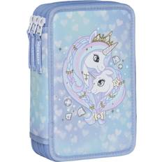 Three Section Pencil Case Unicorn Princess Ice Blue