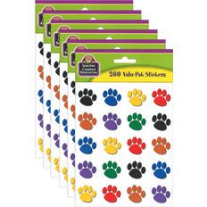 Stickers Teacher Created Resources Colorful Paw Print Stickers Valu-Pak, 260/Pack, 6 Packs (TCR4973-6) Quill