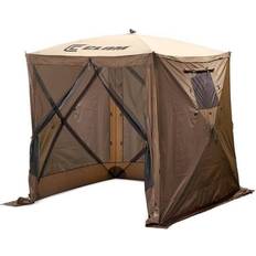 Camping & Outdoor Clam Quick-Set Hexagon Brown Picnic Table Canopy 97947