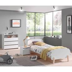 Vipack Nightstand Kiddy with Door Wood White White