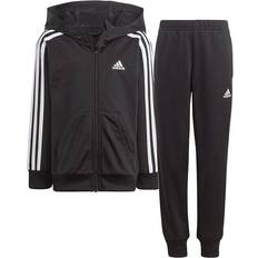 Adidas Black Tracksuits Children's Clothing adidas Essentials 3 Stripes Shiny Tracksuit - Black/White (HR5906)