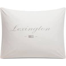 Lexington Printed Organic Cotton Poplin Örngott Grå, Vit