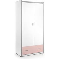 Vipack Armoire 2 Portes 1 Tiroir Bois Blanc Et Rose Bonny