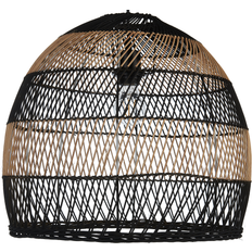Beliani Rattan Light Natural and Black Pendant Lamp