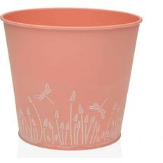 Versa Zink Orange Metal Plant Pot 16 cm